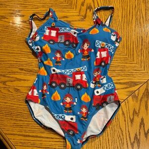Blue Fire Truck Themed Swimsuit